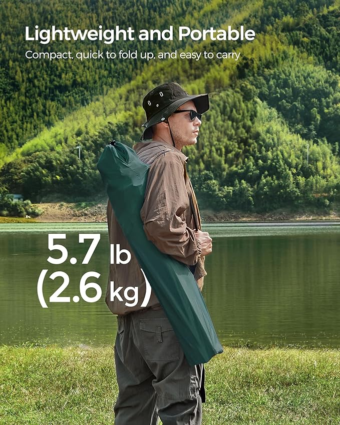 SONGMICS 2 Pack Folding Camping Chairs Load 330 lb Cup Holder and High Backrest Heavy-Duty Structure for Lawn Garden Fishing Terrace Dark Green UGCB08GN