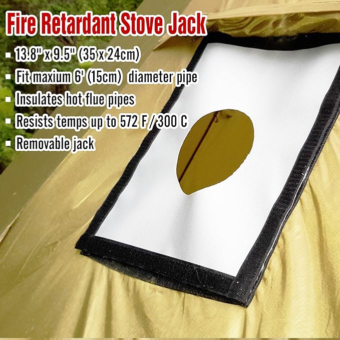 PRESELF 2-3 Person Tipi Hot Tent Version2 with Stove Jack for Hunting Bushcraft Lightweight Standing Room Teepee Backpacking Camping Hiking