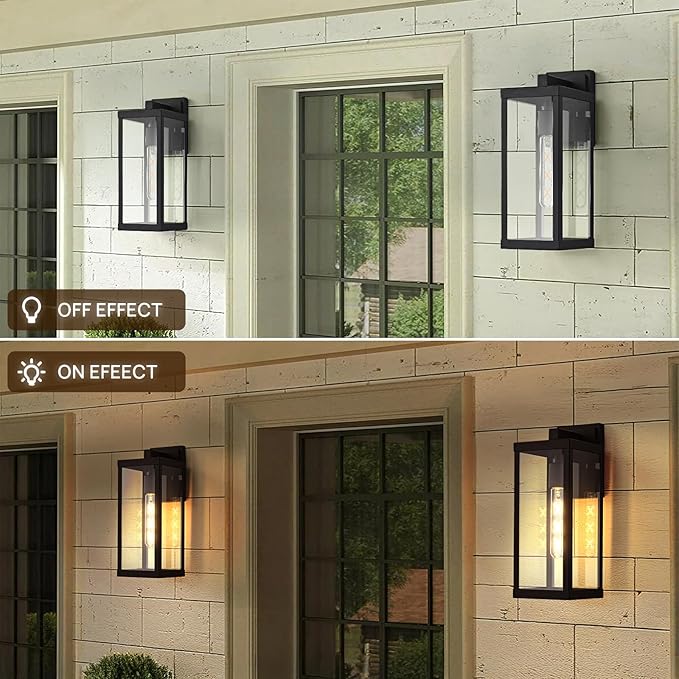 Black Outside Lights for House 15 H Outdoor Wall Sconce Waterproof Large Exterior Light Fixtures for Garage Doorway Porch Patio1 Pack