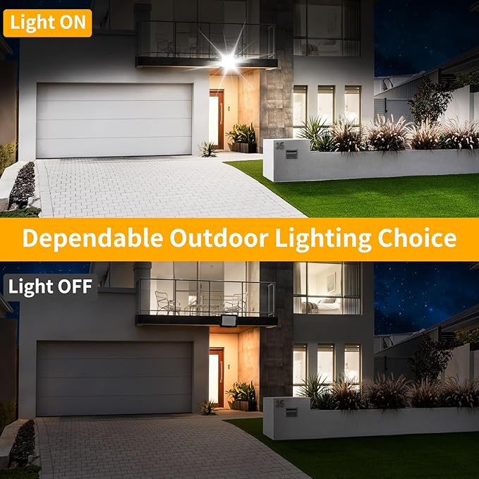 120W LED Flood Light Outdoor with 6ft Plug 14400LM Brighter Exterior Security Lights 5000K Daylight LED Work Light IP66 Waterproof for Yard Garage Stadium Lawn 2 Pack