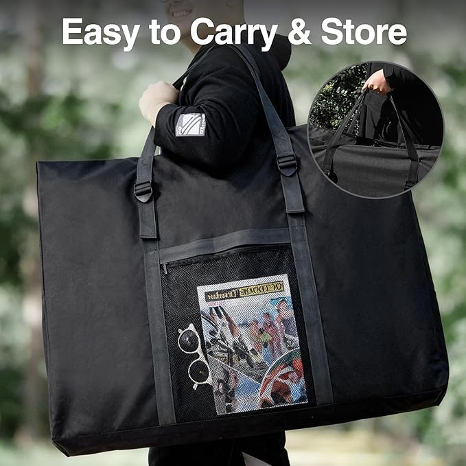 REDCAMP Folding Table Storage Bag WaterProof Carry Bag with Handles for Folding Picnic Camping Card Table Black 36 D x 5 W x 30 H