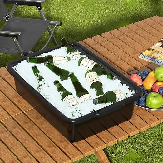 35 L Plastic Large Commercial Bus Tubs Food Service Tubs Black 4 Pack