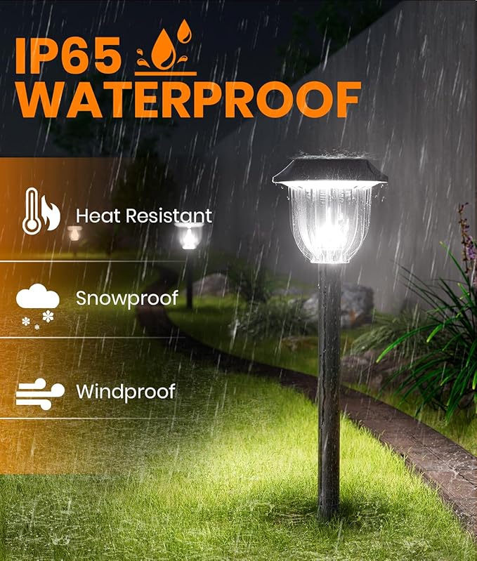 AOSEA Bright 10 Pack Solar Lights Outdoor Waterproof IP65LED Sola Pathway Lights for OutsideLandscape Path LightingGarden Decor for YardPatioLandscapeWalkwaySidewalkDrivewayLawn (Cold White)