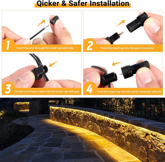 Z Zeben 7 Inch Retaining Wall Lights [ 8 Pack ] 5W LED Hardscape Lighting 12V Low Voltage Paver Lights 3000K Warm White Waterproof Outdoor Step Lights for Patio Walls Stairs