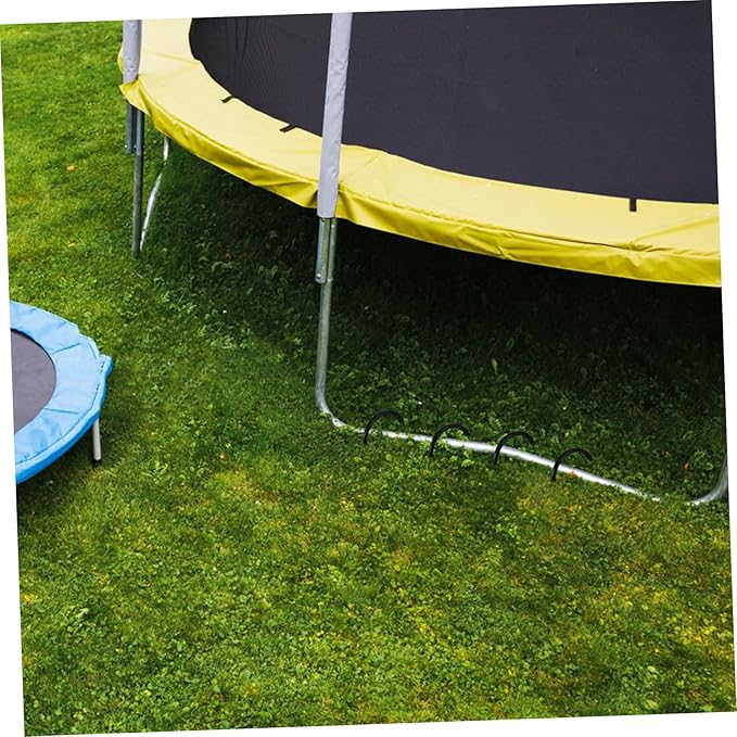 4pcs U Shaped Iron Tent Stakes Durable Ground Anchors for Camping Trampolines and Outdoor Activities Heavy Duty Wear Resistant Easy to Insert Hard Soil