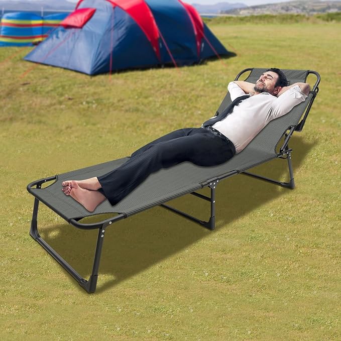 Camping rollaway beds Outdoor Portable rollaway Chairs Beach Terrace-Green