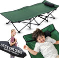 LITTLE EXPLORERS Kids cot Child Camping and Travel Cot Kids Cots for Sleeping Foldable Bed for Kid Includes Pillow and Bag | Age 3-12 | 60inch