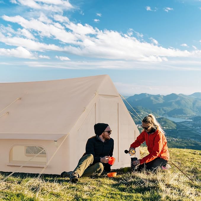 Inflatable Tents for Camping Easy Setup Inflatable Tent Large Blow Up Tent with Hand Pump 4 Season Tent Waterproof Oxford Fabric Glamping Tents for Camping Adult 2-8 Person