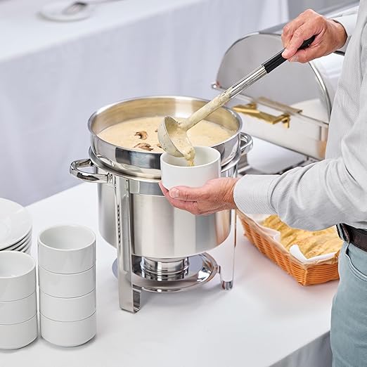 Winco 211 Stainless Steel Marmite Soup Chafer 11qt Round W/ Cover &amp Fram