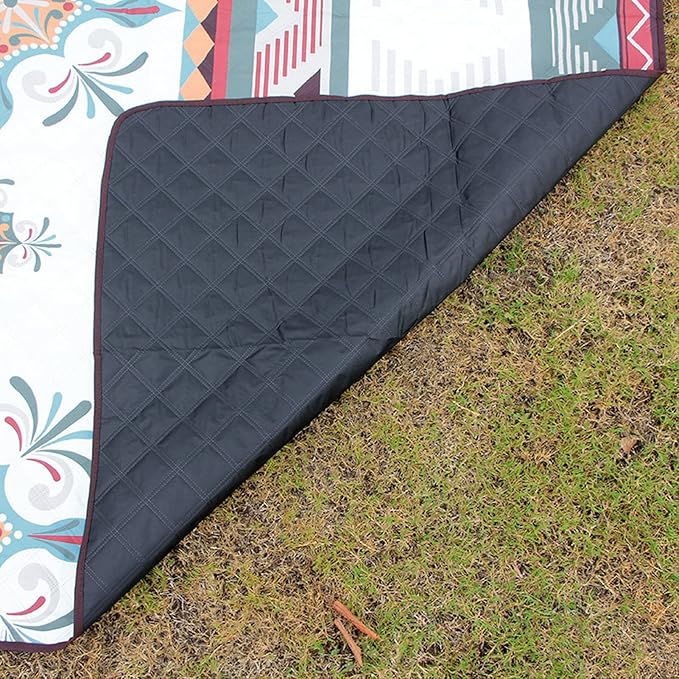 Camping Rug 210D Oxford Cloth Thickened Portable Water Proof Durable Machine Washable Picnic Patio Rugs for Outdoor Camping and Picnics(197x197cm)