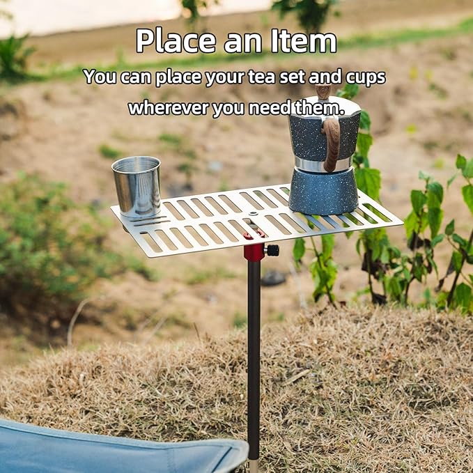 UT202H Ultralight Camping Table Titanium Hammock Camping Table Universally Adjustable Tabletop Backpacking Table for Solo Camping (Desktop only)