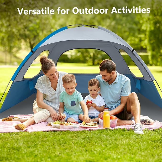 NXONE Beach Tent Sun Shelter with UPF 50+ UV Protection Lightweight Easy Setup Portable Beach Canopy for Family Large Space for Beach Camping &amp Outdoor 3/4/6 Person