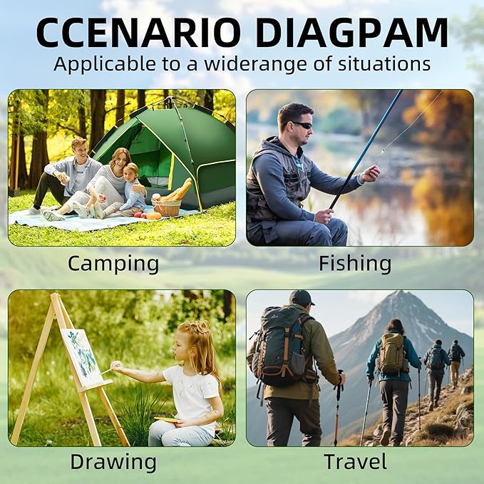 Portable Stool for Mountaineering and Hiking 2026 New Foldable Backpack Stool with Carrying Bag Compact Camping Chair Outdoor Footstool for Picnic Hiking Fishing (Black Small)