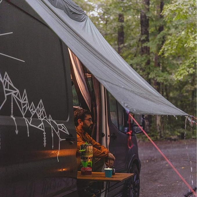 Grand Trunk Moab Multi-Use Tarp Shelter | Waterproof SIL Nylon Hammock &amp Camping Tarp | 9’8” x 6’8” | Includes Cord &amp 8” Aluminum Stakes | Green Mint