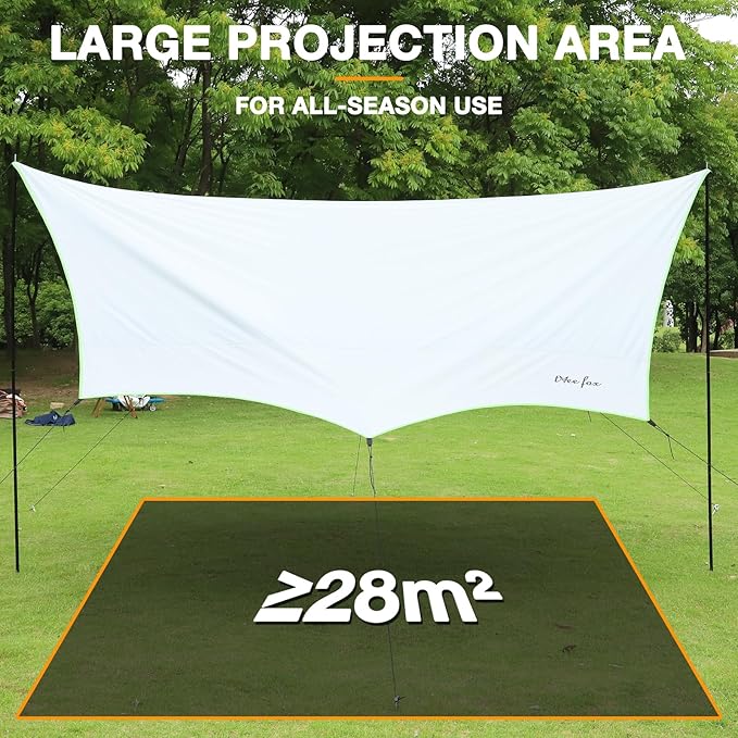 Camping Tarp with Poles Hammock Rain Fly Waterproof &amp Lightweight Tent Tarp Car Awning Sun Shelter Canopy Camping Tent Canopy for Outdoor Party Picnic