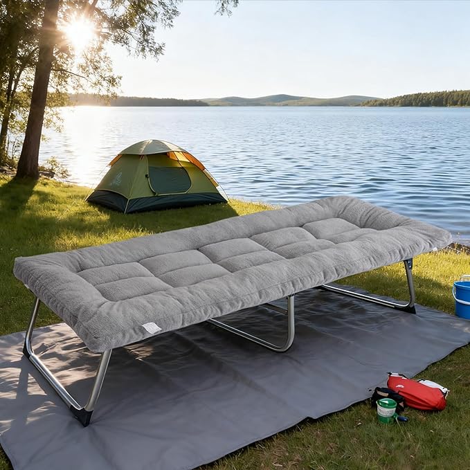 Thick Camping Sleeping Pad - Lamb Fluff Camping Cot Pads for Adult Soft Sleeping Mat Non-Slip Camping Mattress Pad for Car Tent