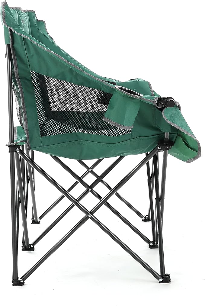 ARROWHEAD OUTDOOR Portable Folding Double Duo Camping Chair Loveseat w/ 2 Cup &amp Wine Glass Holder Carrying Bag Supports up to 500lbs