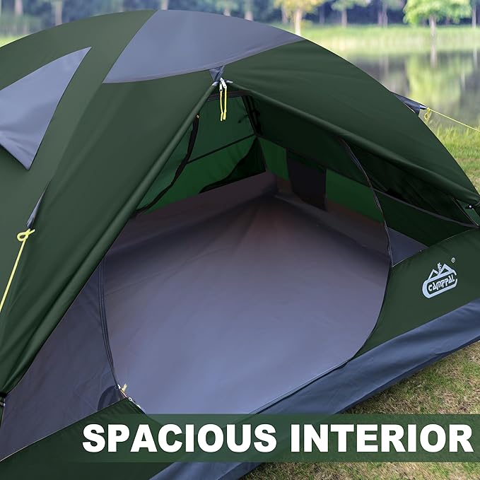 2 Person Backpacking Tent Waterproof Windproof Two Person Tent Lightweight Easy Setup 2 Man Tent for Camping Hiking Cycling