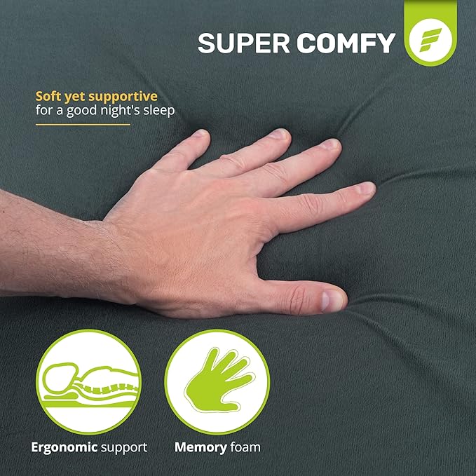 Sleeping Pad for Camping Mattress – Thick Extra Supportive 2-Layer Foldable Mattress with High-Density Foam &amp Memory Foam – Water-Resistant Nonslip Portable Bed by ErgoFoam