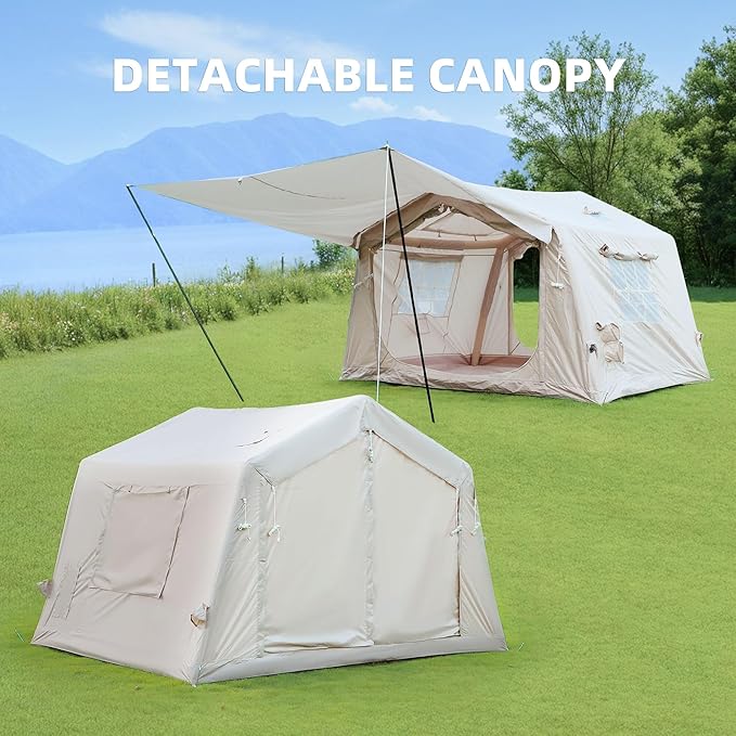 Inflatable Camping Tents with Hand Pump Air Glamping Tents8 m ² Inflatable Tents for Camping with Canopy Truck and Universal CarsEasy Setup