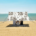 ALAZA Cute Raccoon Flowers Beach Tent Sun Shelter UPF50+ Protection Beach Shade Canopy w/ 4 Sandbags for Outdoor Camping Fishing Backyard Fun Picnic 10x9 ft