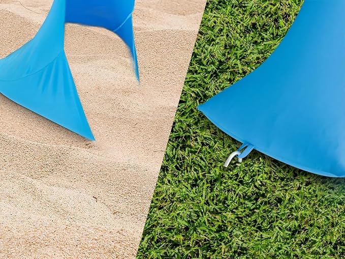 Monoprice 7-Foot 4-Person Sunshade - with UPF 50+ UV Protection Lightweight Lycra Fabric Blue - Pure Outdoor Collection