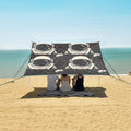 ALAZA Astronaut Portrait Moon Starry Sky Beach Tent Sun Shelter UPF50+ Protection Beach Shade Canopy w/ 4 Sandbags for Outdoor Camping Fishing Backyard Fun Picnic 10x9 ft