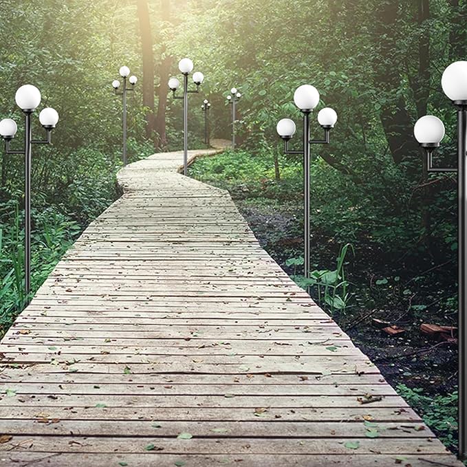 Lightdot 79 Modern Stable Post Lights Outdoor 3-Heads Street Pole Lights IP65 Waterproof Heavy-Duty Aluminum Lamp Posts Outdoor Lighting with 3Pcs 3000K LED Bulbs for Driveway/Garden/Yard
