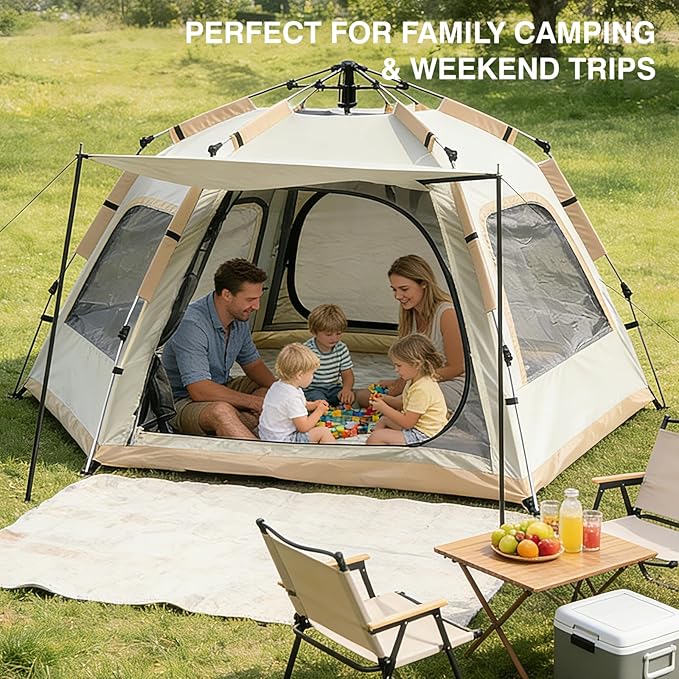 Instant Tent Person - Automatic Pop Up Camping Tent/Silver Coating UV Protection Waterproof Portable for Backpacking &amp Camping with Carring Bag(Easy Setup &amp Fold)