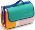 scuddles Extra Large Picnic Blanket – 80 x 80 Waterproof Outdoor Mat with Soft 3-Layer Comfort Foldable Design &amp Carry Strap for Beach Camping Parks Hiking &amp Family Picnics