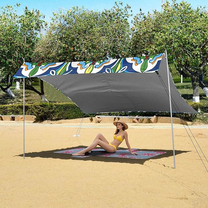 Mexico Talavera BohoCamping Sun Shelters 9.2 x 10.5 FT Beach Canopy Tent Sun Shade with Carrying Bag for Camping Trips Fishing Backyard Fun or Picnics 21341419