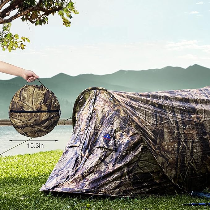 Outdoor Recreational Camping Tent SinglePerson Automatic Quick Opening Free Digital Camouflage Tent Beach Waterproof 78.7inx35.4inx33.4in
