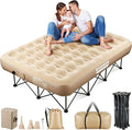 Queen Air Mattress with Frame &amp Built in Pump 500 LBS Self Inflating Air Bed Blow Up Bed Camping Cot with Mattress for Adults Portable Inflatable Bed for Guest Travel 80 x 60 x 9 25 Rais