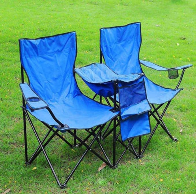 Portable Folding Picnic Double Recline Chair Umbrella Table Cooler Beach Camping Chair Stadium Seat
