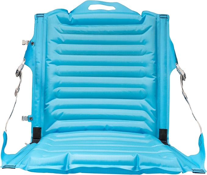 Crazy Creek Inflatable AirCliner Original Chair for Camping Backpacking Beaches Comfort on All Terrains Adjustable Straps Compact Design Dual Purpose Chair and Pad in one Big Sky Blue