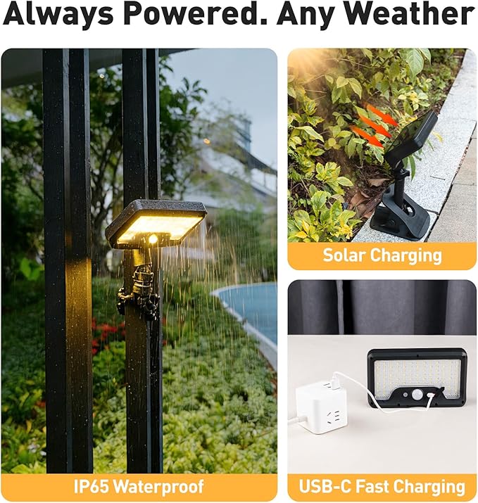 2 Pack Clip On Solar Lights Outdoor with Octopus Tripod 3 Color Temps &amp Remote Control Motion Sensor Fence Lights Solar Powered IP65 Waterproof Security Light for Outside Deck Gutter Camping