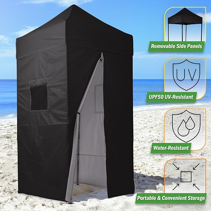 Pop Up Changing Tent - 46.5” Steel Frame Canopy Sun Shelter Pool Cabana Portable Changing Room or Privacy Tent for Camping Toilet or Portable Shower - Camping Essentials by Wakeman Outdoors