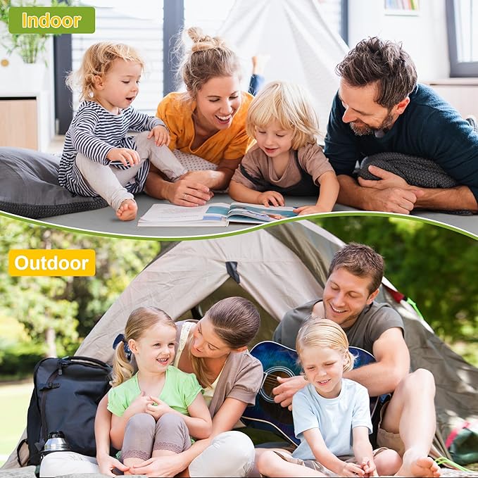 Portable Memory Foam Sleeping Pad - Roll Up Foldable Camping Mattress with Waterproof Cover - Lightweight Travel Bag