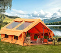 2026 Upgraded Inflatable Tents for Camping 6-8 Person Blow Up Tent with TPU Skylight Mesh Windows Stove Jack &amp Pump Easy Setup 4 Season Large Inflatable Tent Waterproof &amp Windproof