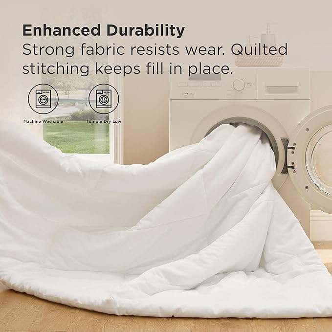 Bedsure 7 Pieces Full Comforter Set Premium Series Hotel Luxury Soft Bed in a Bag Goose Down Alternative Safe for Sensitive Skin Bedding Comforter All Season Medium Warmth White Wavy Quilted