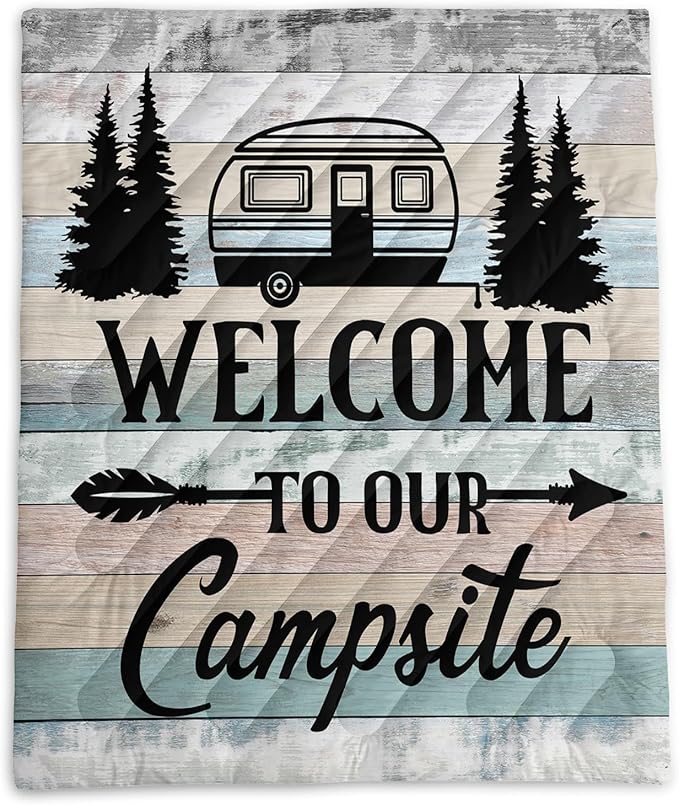 Axolotl Camping Camper Outdoor BlanketCampsite Rv Camping BlanketRustic Farmhouse Vintage Wooden Lightweight Waterproof Puffy Travel BlanketForest Packable Outdoor Blanket for Traveling Picnic Park