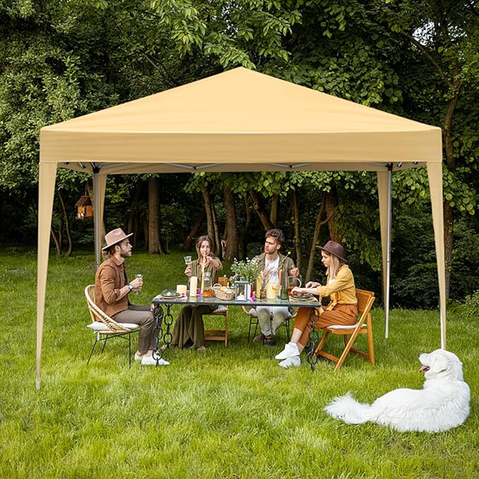 3 x 3m Two Doors &amp Two Windows Practical Waterproof Right-Angle Folding Tent Khaki