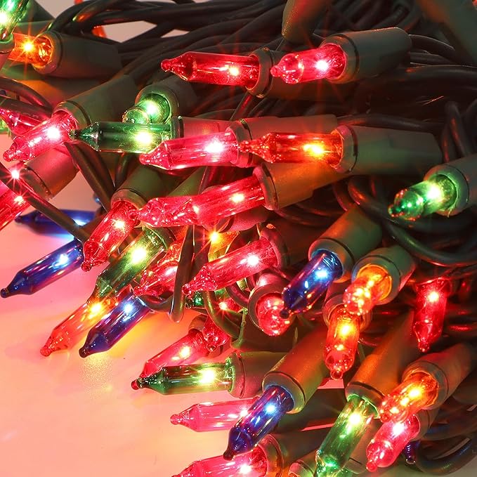 3 Sets Christmas Lights 150 Count 33 FT Each Mini String Lights Green Wire Fairy Lights 120V UL Certified Connectable Xmas Tree Light for Holiday Winter Patio Party Outdoor Decoration Multicolor