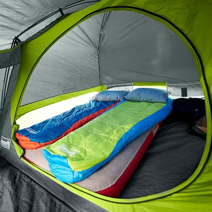 Coleman Skydome Camping Tent with Screened Porch &amp 5-Minute Setup Weatherproof 4/6/8 Person Tent with Rainfly &amp Carry Bag Made of PFAS-Free Materials