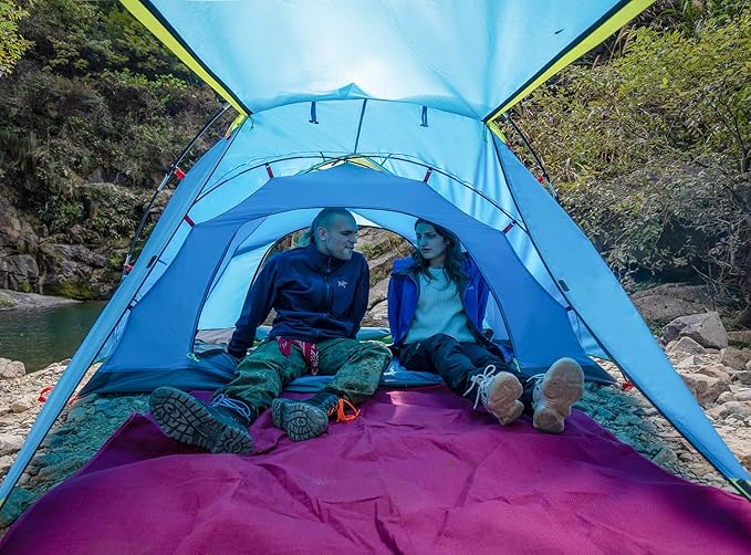KAZOO 2／4 Person Camping Tent Outdoor Waterproof Family Large Tents 2/4 People Easy Setup Tent with Porch Double Layer | Outdoor Waterproof Family Large Tents Easy Setup