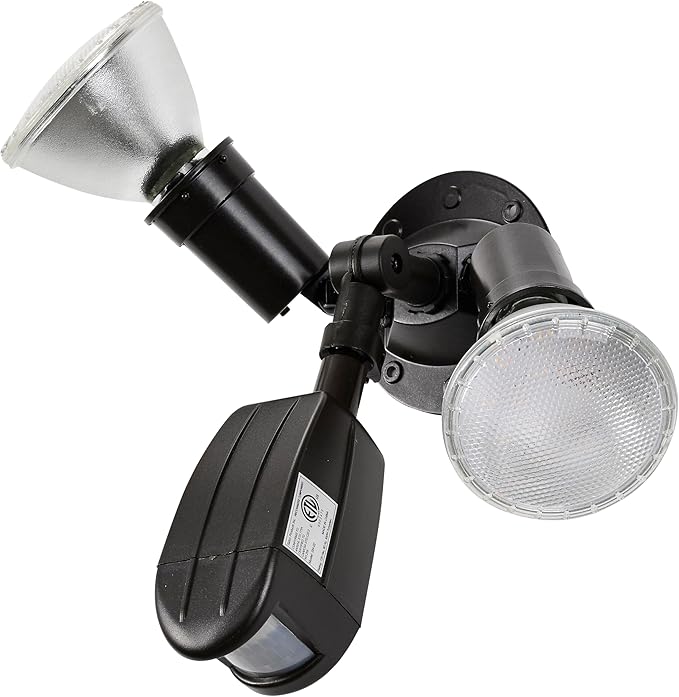 Nuvo Satco SF76/503 Two Light Outdoor Heavy Duty Cast Aluminum Durable Weather Proof Security Flood Light with Motion Sensor Bronze