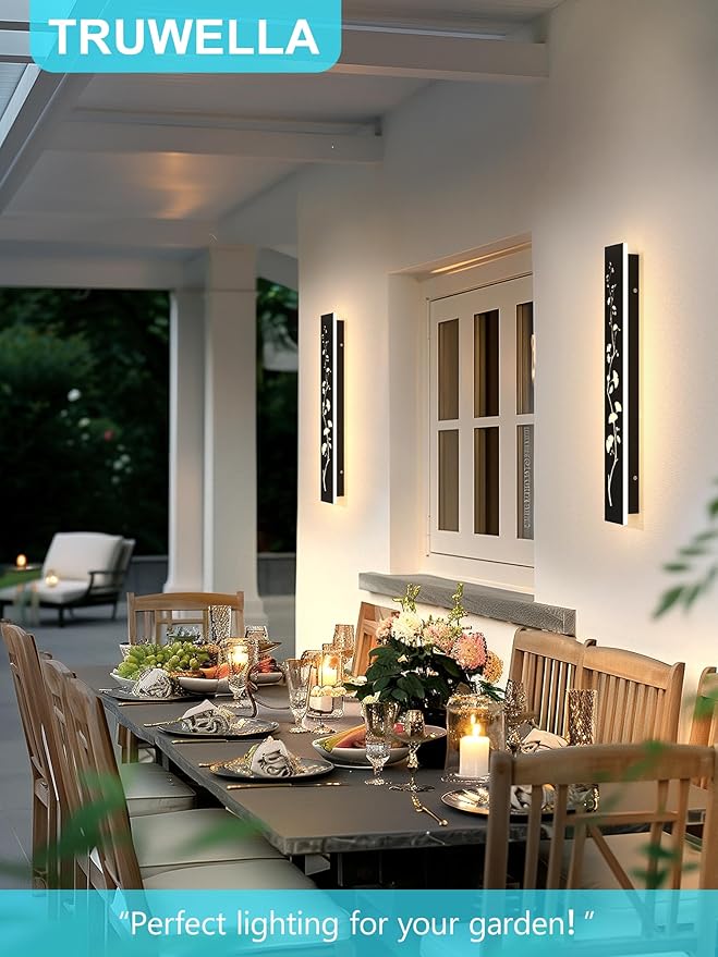 Modern Outdoor Wall Lights 31.5 inch LED Long Wall Sconce 3000K Exterior Light Fixture Porch Lights 32W Exterior Lighting Fixtures for Patio Balcony Terrace Garden