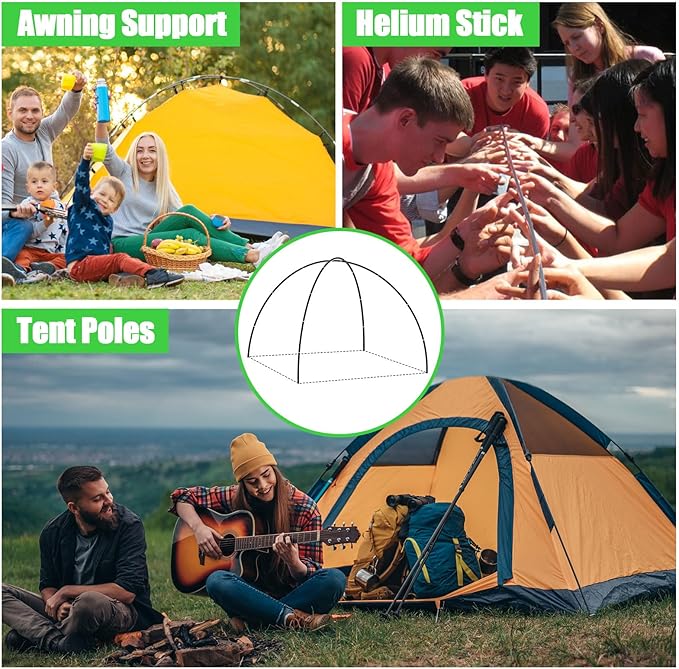 2PCSX14.4Feet Length(4.4)Tent PoleKids Tent Replacement Poles for Kids  8mm Hiking and Camping TarpSuitable for All Kinds of Outdoor Camping Tent11 Poles Included (2PCSX14.4 Feet Length)