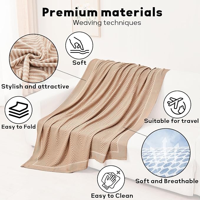 Travel Blanket Airplane - Ultra Soft &amp Lightweight Knit Design Compact Airplane Blanket53x72 InchStylish Travel Shawl Wraps for FlightsOfficeHome UseTravel Essentials &amp Gifts