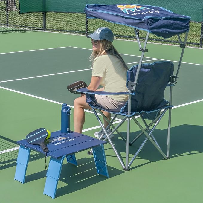 Life is Good Family Portable Outdoor Folding Table with Adjustable Height and Carry Bag for Beach Camping 30lb Weight Capacity 22 x 20 x 16